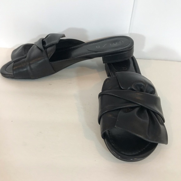 Unisa Shoes - Unisa Black Bow Slide Sandals